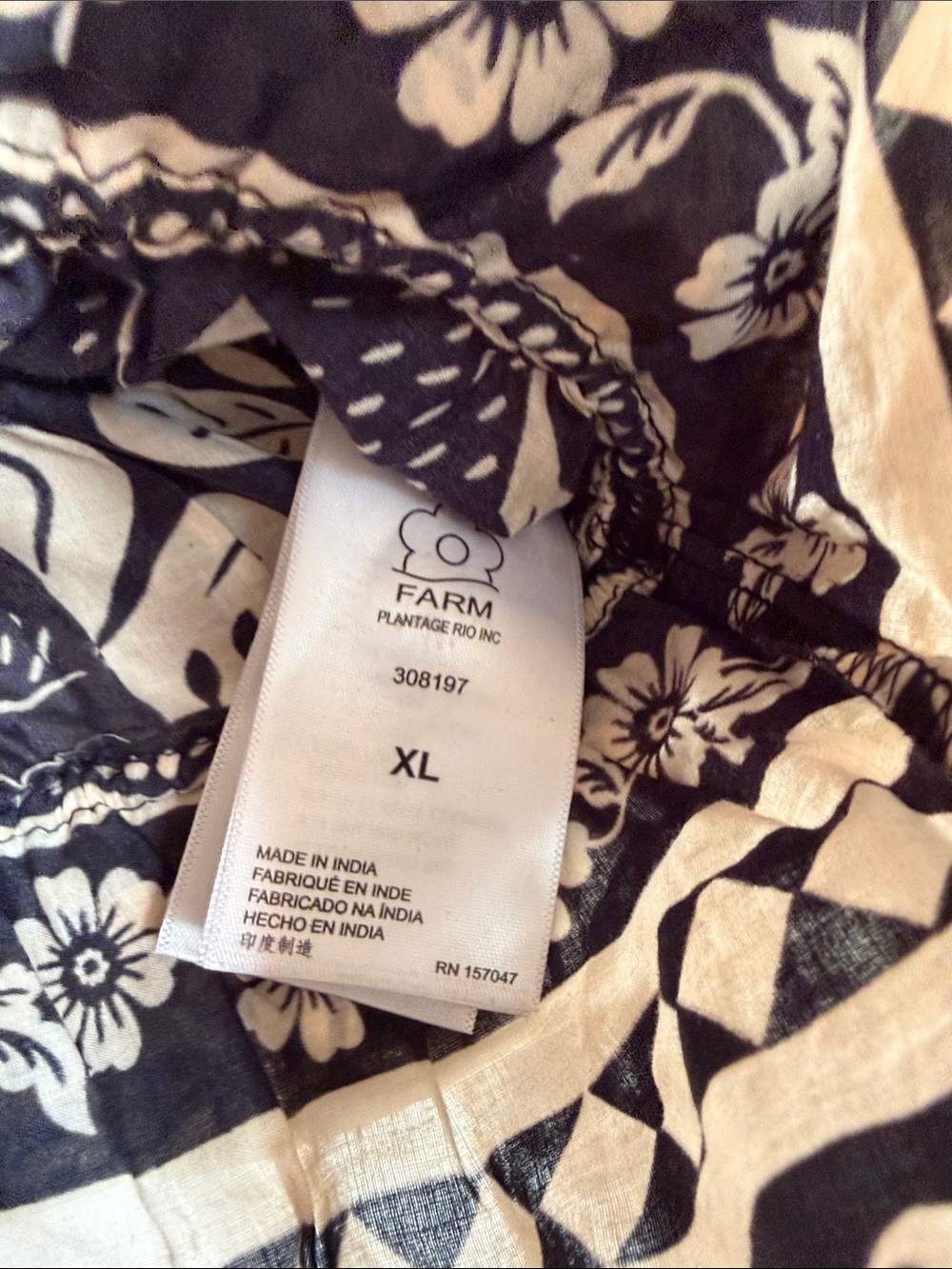 FARM Rio Black and Cream Botanical Bird Print Blouse - Picture 6 of 10